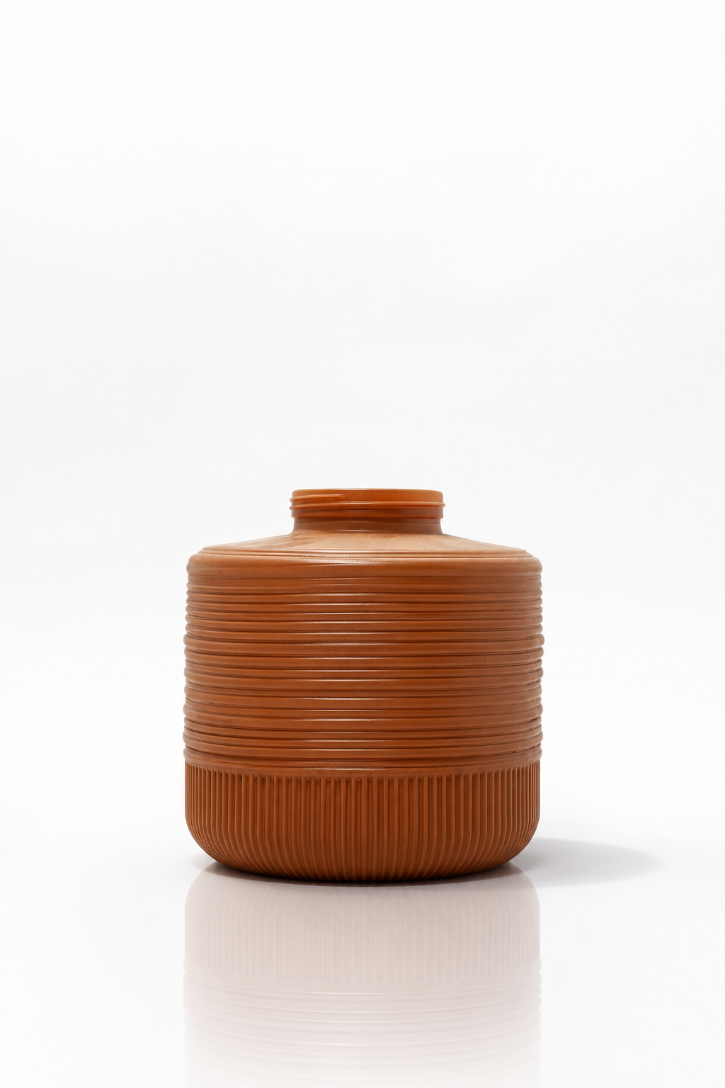 Terracotta Ridged Glass Storage Container
